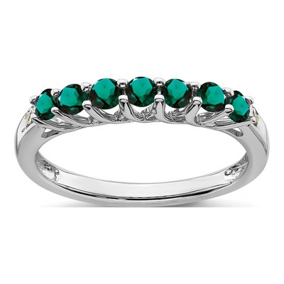10K White Gold Diamond June 7-stone Ring