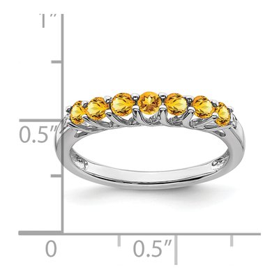 14K White Gold Citrine & Diamond 7-Stone Ring – view 2