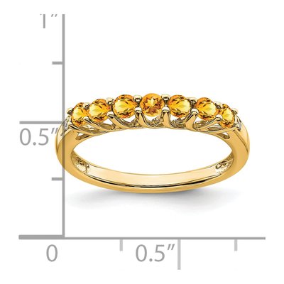 14K Yellow Gold Citrine & Diamond 7-Stone Ring – view 2