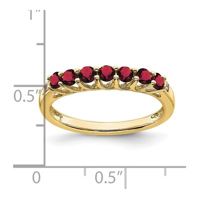 10K Yellow Gold Lab-Created Ruby & Diamond 7-Stone Ring – view 2
