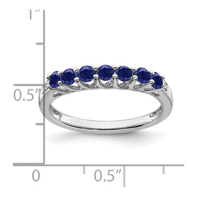 10K White Gold Lab-Created Sapphire & Diamond 7-Stone Ring – view 3