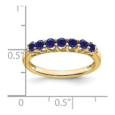10K Yellow Gold Lab-Created Sapphire & Diamond 7-Stone Ring – view 2