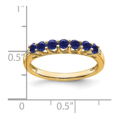 14K Yellow Gold Lab-Created Sapphire & Diamond 7-Stone Ring – view 2