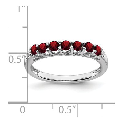 14K White Gold Garnet & Diamond 7-Stone Ring – view 2