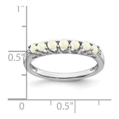 10K White Gold Lab-Created Opal & Diamond 7-Stone Ring – view 3