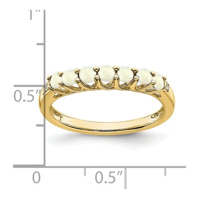 10K Yellow Gold Lab-Created Opal & Diamond 7-Stone Ring – view 3