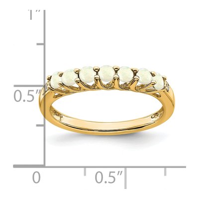 14K Yellow Gold Lab-Created Opal & Diamond 7-Stone Ring – view 2