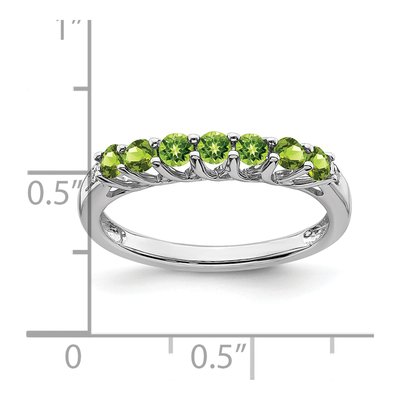 10K White Gold Peridot & Diamond 7-Stone Ring – view 3