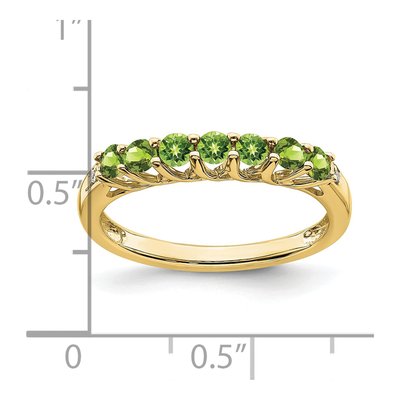10K Yellow Gold Peridot & Diamond 7-Stone Ring – view 3