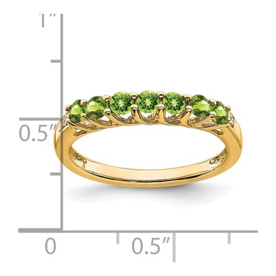 14K Yellow Gold Peridot & Diamond 7-Stone Ring – view 2