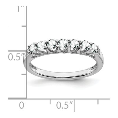 10K White Gold White Topaz & Diamond 7-Stone Ring – view 3