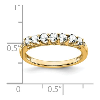 14K Yellow Gold White Topaz & Diamond 7-Stone Ring – view 2