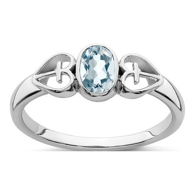 Sterling Silver Aquamarine Ring