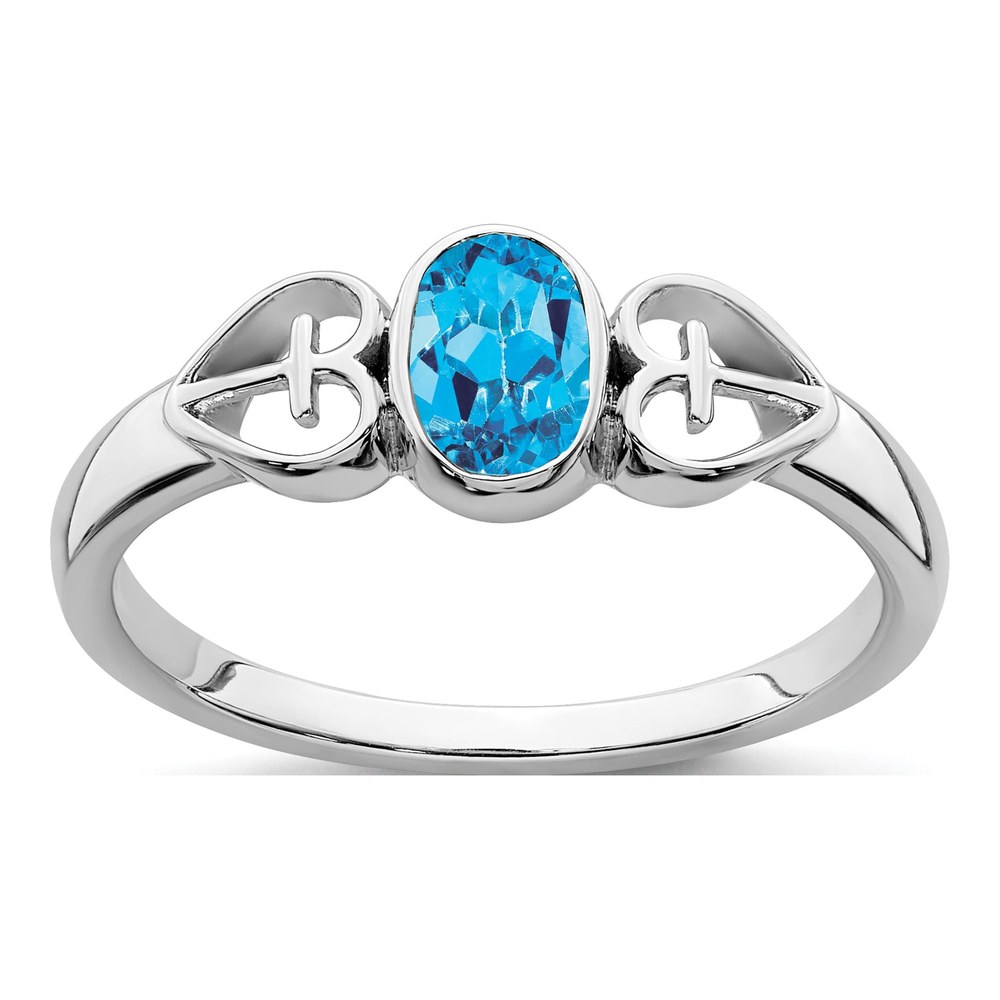 Sterling Silver Swiss Blue Topaz Oval Ring