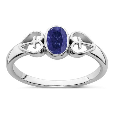 Sterling Silver Lab-Created Sapphire Ring