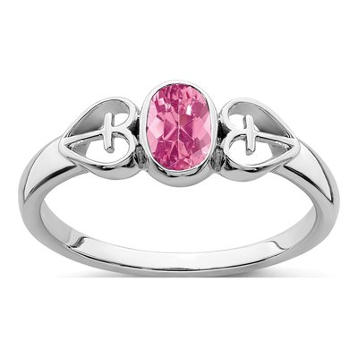 Sterling Silver Pink Tourmaline Oval Ring