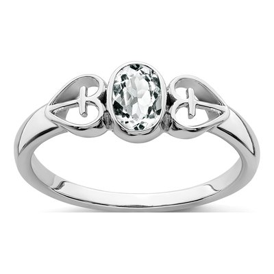 Sterling Silver White Topaz Ring