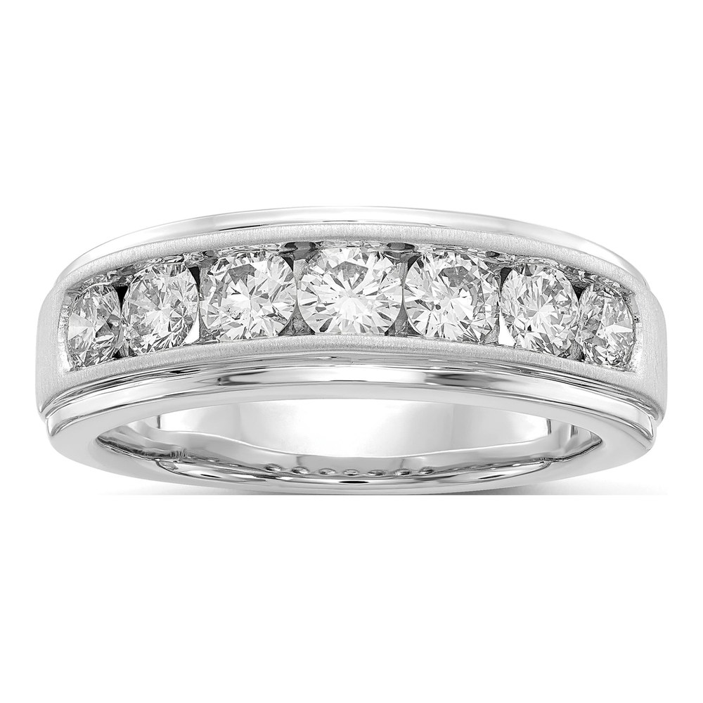 Men's 10K White Gold 1 1/2 ct tw Lab-Grown Diamond Seven Ring