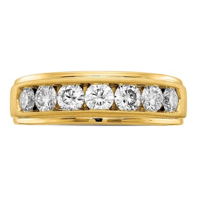 Men's 10K Yellow Gold 1 1/2 ct tw Lab-Grown Diamond Seven Ring – view 5