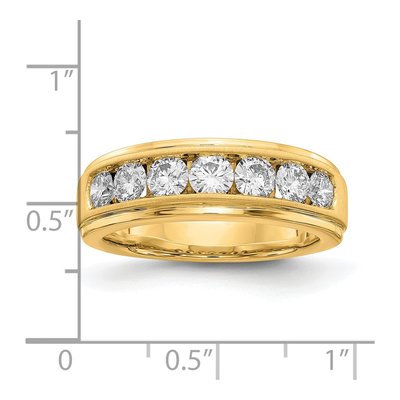 Men's 10K Yellow Gold 1 1/2 ct tw Lab-Grown Diamond Seven Ring – view 6