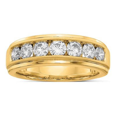 Men's 10K Yellow Gold 1 1/2 ct tw Lab-Grown Diamond Seven Ring