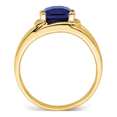IB Goodman 14K Gold Sapphire Diamond Men's Ring – view 2
