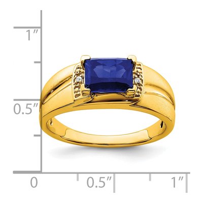IB Goodman 14K Gold Sapphire Diamond Men's Ring – view 3