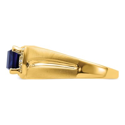 IB Goodman 14K Gold Sapphire Diamond Men's Ring – view 4