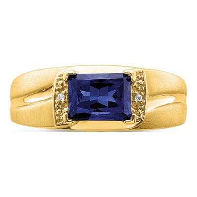 IB Goodman 14K Gold Sapphire Diamond Men's Ring – view 5