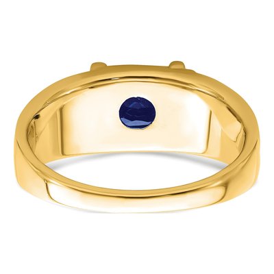 IB Goodman 14K Gold Sapphire Diamond Men's Ring – view 6