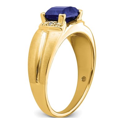 IB Goodman 14K Gold Sapphire Diamond Men's Ring – view 7