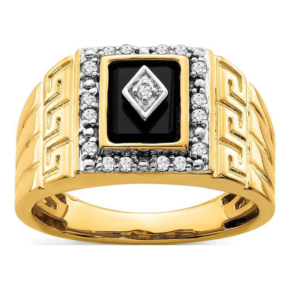 IB Goodman 14K Yellow Gold Onyx & Diamond Men's Ring