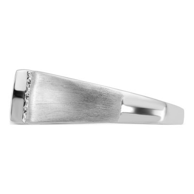 Men's 14K White Gold 1/8 ct tw Onyx & Diamond Square Ring – view 4