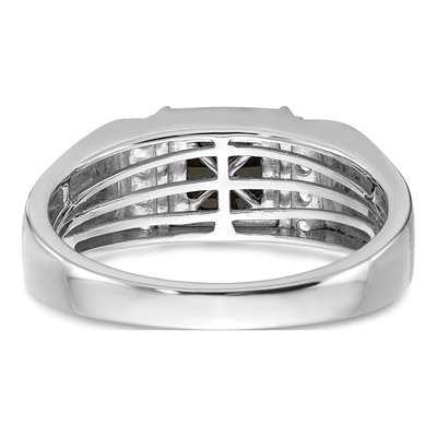 Men's 14K White Gold 1/8 ct tw Onyx & Diamond Square Ring – view 6