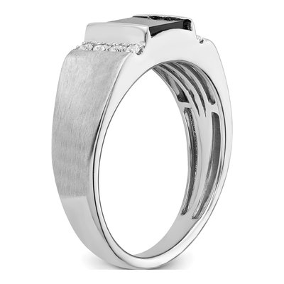 Men's 14K White Gold 1/8 ct tw Onyx & Diamond Square Ring – view 7