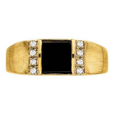 IB Goodman 14K Gold Onyx & Diamond Men's Ring – view 6