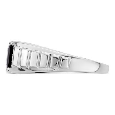 Men's 14K White Gold Onyx & Diamond Square Ring – view 4