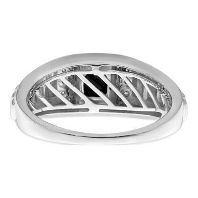 Men's 14K White Gold Onyx & Diamond Square Ring – view 6