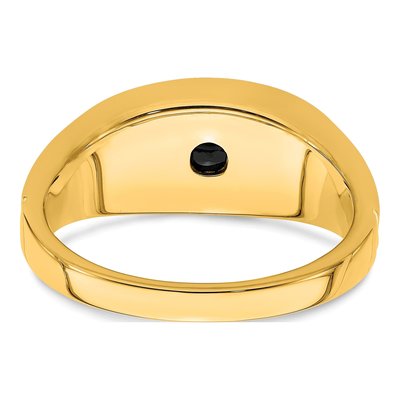 Men's 14K Yellow Gold 1/20 ct tw Onyx & Diamond Barrel Ring – view 6