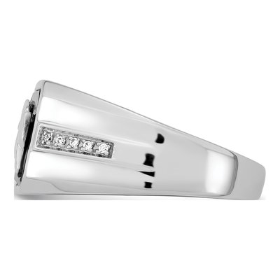 Men's 14K White Gold 1/20 ct tw Onyx & Diamond Eagle Ring – view 4