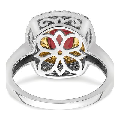 14K Two-Tone Gold 1/2 ct tw Lab-Created Ruby & Lab-Grown Diamond Fashion Ring – view 4