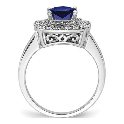 14K White Gold 1/2 ct tw Lab-Created Sapphire & Lab-Grown Diamond Ring – view 3