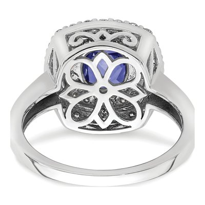 14K White Gold 1/2 ct tw Lab-Created Sapphire & Lab-Grown Diamond Ring – view 5