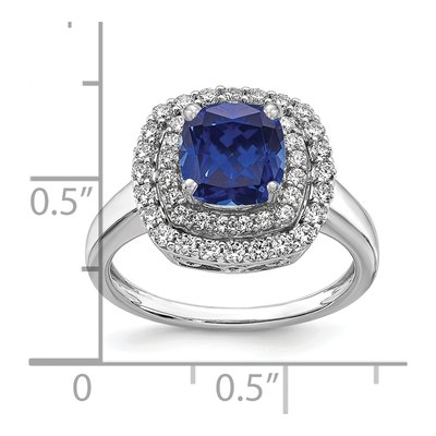 14K White Gold 1/2 ct tw Lab-Created Sapphire & Lab-Grown Diamond Ring – view 6