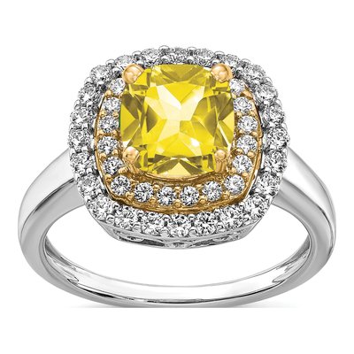 14K Two-Tone Gold 1/2 ct tw Lab-Grown Diamond Fashion Ring