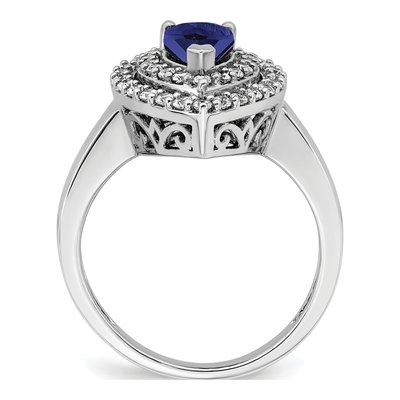 14K White Gold 1/2 ct tw Lab-Created Sapphire & Lab-Grown Diamond Ring – view 2