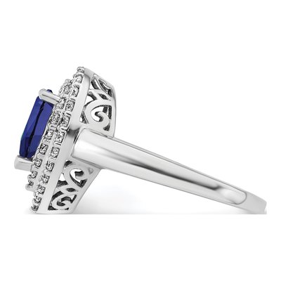 14K White Gold 1/2 ct tw Lab-Created Sapphire & Lab-Grown Diamond Ring – view 3