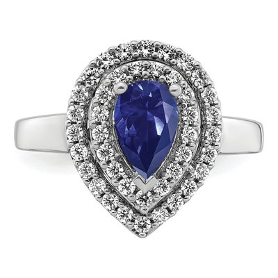 14K White Gold 1/2 ct tw Lab-Created Sapphire & Lab-Grown Diamond Ring – view 4