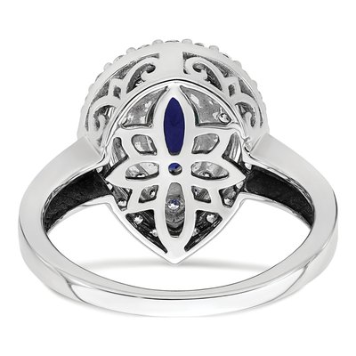 14K White Gold 1/2 ct tw Lab-Created Sapphire & Lab-Grown Diamond Ring – view 5