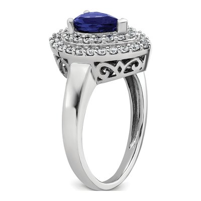 14K White Gold 1/2 ct tw Lab-Created Sapphire & Lab-Grown Diamond Ring – view 6